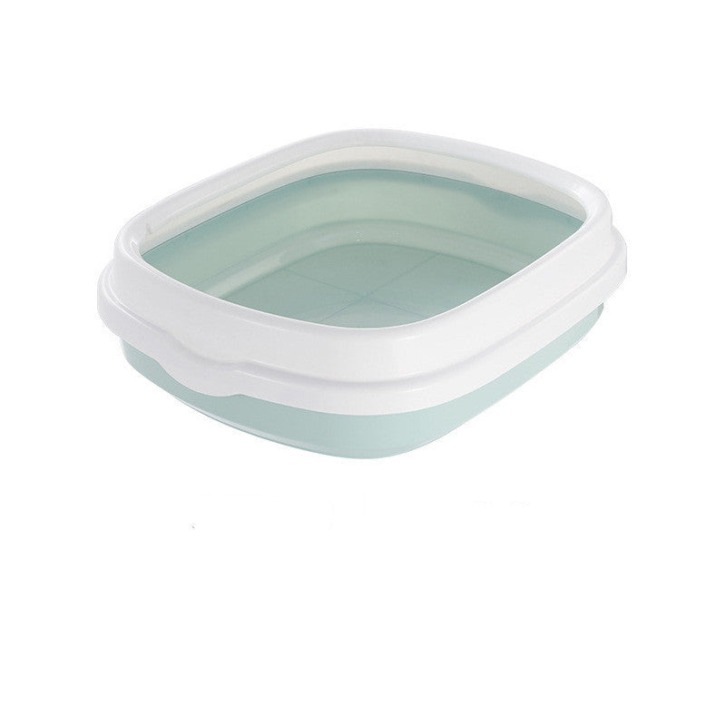 HKM-586003 Large Detachable Anti-Splashing Cat Litter Box - Plastic, Multi-Size Options in Pink, Blue, Gray, Green