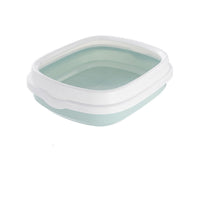 HKM-586003 Large Detachable Anti-Splashing Cat Litter Box - Plastic, Multi-Size Options in Pink, Blue, Gray, Green