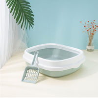 HKM-586003 Large Detachable Anti-Splashing Cat Litter Box - Plastic, Multi-Size Options in Pink, Blue, Gray, Green