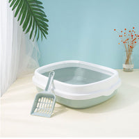 HKM-586003 Large Detachable Anti-Splashing Cat Litter Box - Plastic, Multi-Size Options in Pink, Blue, Gray, Green