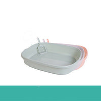 HKM-586003 Large Detachable Anti-Splashing Cat Litter Box - Plastic, Multi-Size Options in Pink, Blue, Gray, Green