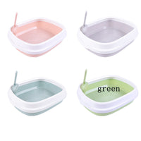 HKM-586003 Large Detachable Anti-Splashing Cat Litter Box - Plastic, Multi-Size Options in Pink, Blue, Gray, Green