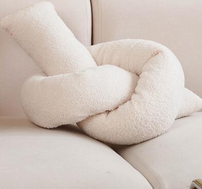 HKM-586003 Velvet Geometric Shape Loop Pillow - Soft Cushions for Living Room and Sofa, Various Colors Available