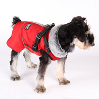 HKM-586003 Waterproof Cotton-Padded Jacket with Removable Chest Strap & Reflective Design for Pets