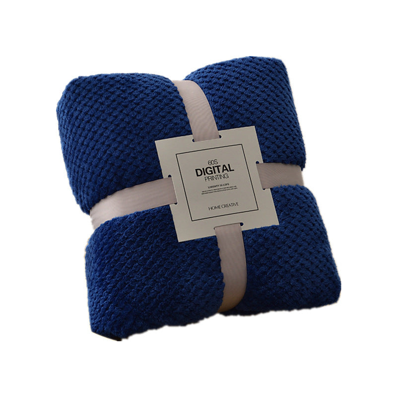 KTX-586131 Coral Fleece Blanket with Geometric Pineapple Mesh Pattern in Multiple Colors