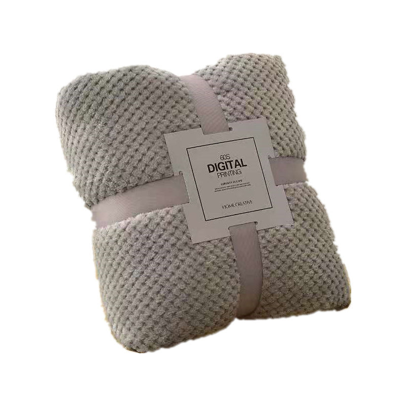 KTX-586131 Coral Fleece Blanket with Geometric Pineapple Mesh Pattern in Multiple Colors