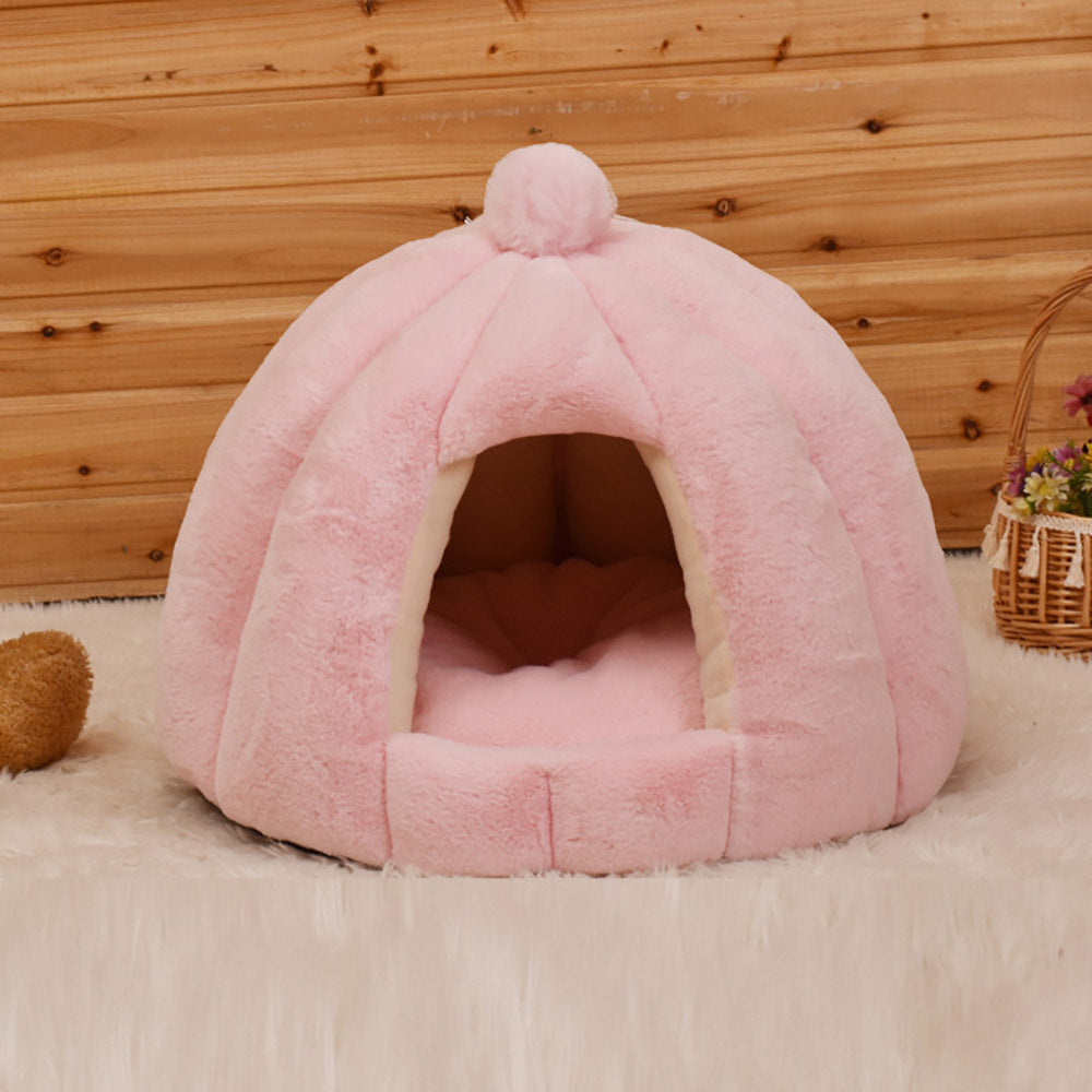 HKM-586131 Cozy Plush Cat and Dog House with Washable Design
