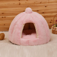 HKM-586131 Cozy Plush Cat and Dog House with Washable Design