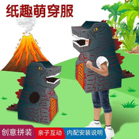 HKM-586323 Creative Wearable Dinosaur Cardboard Costume for Kids - DIY Role Play Toy