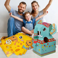HKM-586323 Creative Wearable Dinosaur Cardboard Costume for Kids - DIY Role Play Toy