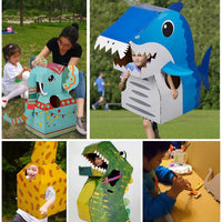 HKM-586323 Creative Wearable Dinosaur Cardboard Costume for Kids - DIY Role Play Toy