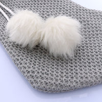 HKM-586451 Christmas Tree Gift Bag with Gray White Wool Socks and Pompon Pendant