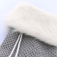 HKM-586451 Christmas Tree Gift Bag with Gray White Wool Socks and Pompon Pendant