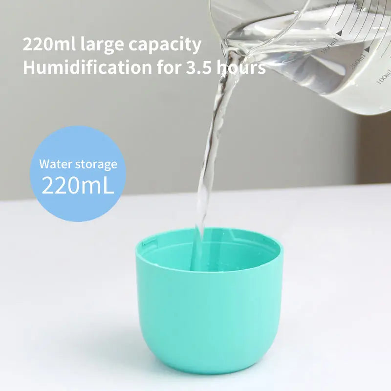 KTX-586515 220ml Ultrasonic Mini Humidifier and Aroma Oil Diffuser with USB and Colourful Night Light for Home and Car