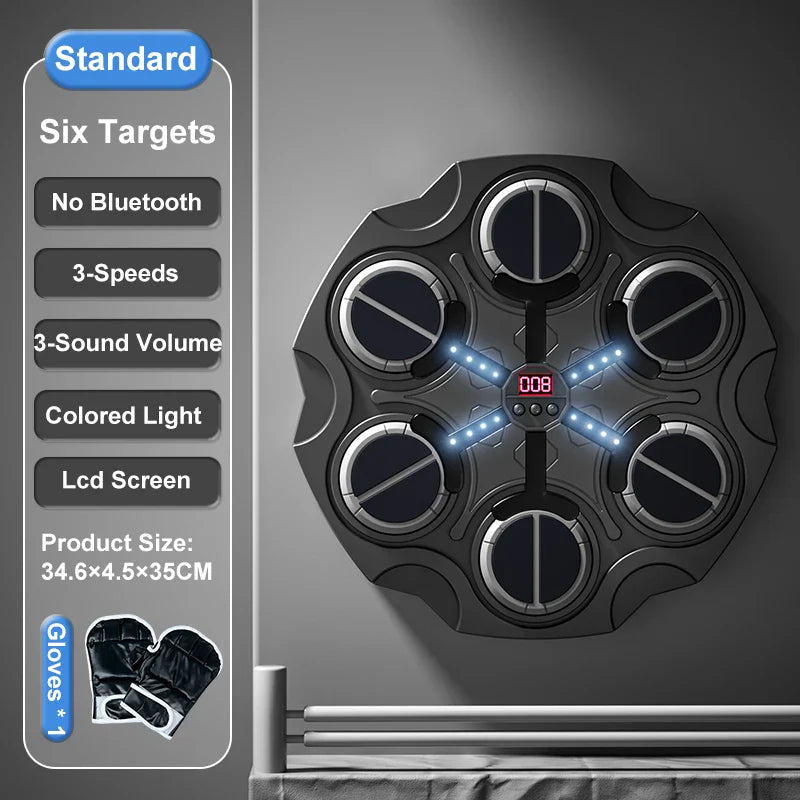 HKM-586579 Wireless LED Boxing Target Training Machine for Kids and Teens - Interactive Rhythm Reaction Game Toy