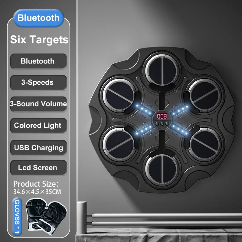 HKM-586579 Wireless LED Boxing Target Training Machine for Kids and Teens - Interactive Rhythm Reaction Game Toy
