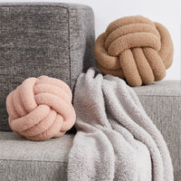 HKM-586643 Knotted Ball Pillow in Solid Color for Bedroom Comfort