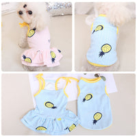 HKM-586771 Breathable Cotton Sling Dress and Vest for Pets in Blue and Pink