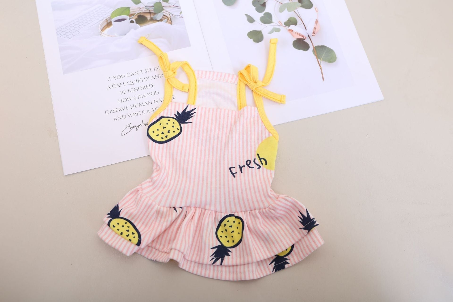 HKM-586771 Breathable Cotton Sling Dress and Vest for Pets in Blue and Pink