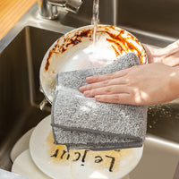 HKM-586899 Bamboo Charcoal Superfine Fiber Dish Cloth for Kitchen and Home Cleaning