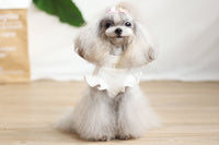 HKM-586899 Cartoon Suspender Dress for Small Dogs in Brown and White, Cotton Fabric, Sizes XXS to XL