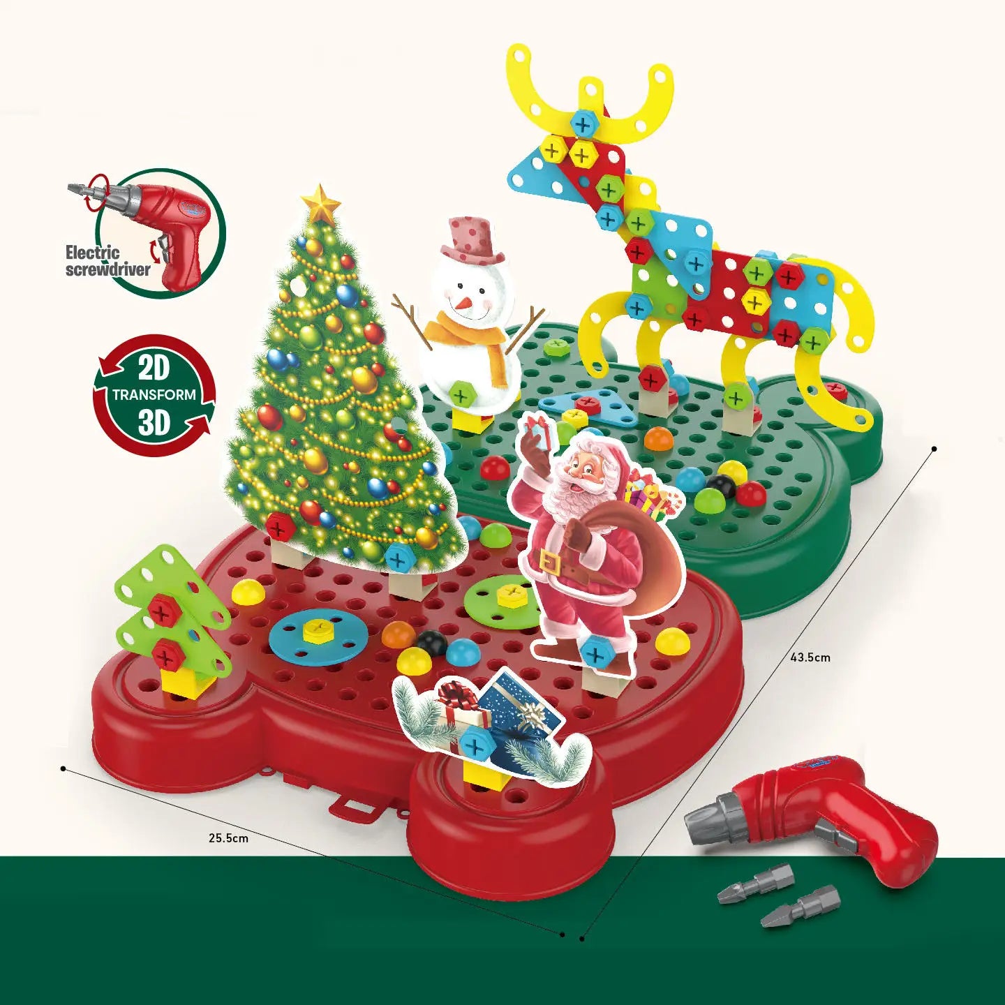 HKM-586899 Christmas Themed Educational DIY Nut Building Blocks Set for Kids 3D Puzzle Assembly Toy