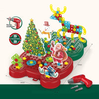 HKM-586899 Christmas Themed Educational DIY Nut Building Blocks Set for Kids 3D Puzzle Assembly Toy