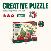 HKM-586899 Christmas Themed Educational DIY Nut Building Blocks Set for Kids 3D Puzzle Assembly Toy
