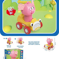 HKM-586963 Press and Go Cute Cartoon Animal Mini Cars with 360 Degree Rotating Heads for Kids Ages 2-13