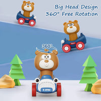 HKM-586963 Press and Go Cute Cartoon Animal Mini Cars with 360 Degree Rotating Heads for Kids Ages 2-13