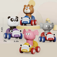 HKM-586963 Press and Go Cute Cartoon Animal Mini Cars with 360 Degree Rotating Heads for Kids Ages 2-13