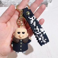 HKM-587155 Cute Cartoon Ring Doll Keychain for Car and Backpack Decoration - Silicone Rubber Pendant