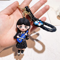 HKM-587155 Cute Cartoon Ring Doll Keychain for Car and Backpack Decoration - Silicone Rubber Pendant
