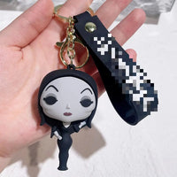 HKM-587155 Cute Cartoon Ring Doll Keychain for Car and Backpack Decoration - Silicone Rubber Pendant