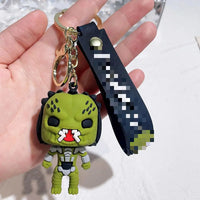 HKM-587155 Cute Cartoon Ring Doll Keychain for Car and Backpack Decoration - Silicone Rubber Pendant