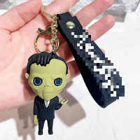 HKM-587155 Cute Cartoon Ring Doll Keychain for Car and Backpack Decoration - Silicone Rubber Pendant