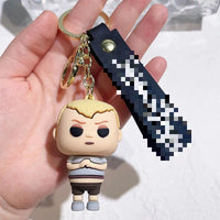 HKM-587155 Cute Cartoon Ring Doll Keychain for Car and Backpack Decoration - Silicone Rubber Pendant
