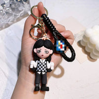 HKM-587155 Cute Cartoon Ring Doll Keychain for Car and Backpack Decoration - Silicone Rubber Pendant