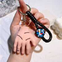 HKM-587155 Cute Cartoon Ring Doll Keychain for Car and Backpack Decoration - Silicone Rubber Pendant