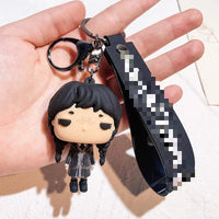 HKM-587155 Cute Cartoon Ring Doll Keychain for Car and Backpack Decoration - Silicone Rubber Pendant