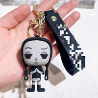 HKM-587155 Cute Cartoon Ring Doll Keychain for Car and Backpack Decoration - Silicone Rubber Pendant