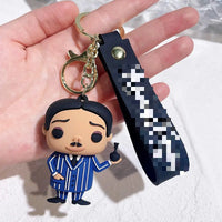 HKM-587155 Cute Cartoon Ring Doll Keychain for Car and Backpack Decoration - Silicone Rubber Pendant