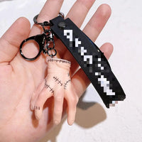 HKM-587155 Cute Cartoon Ring Doll Keychain for Car and Backpack Decoration - Silicone Rubber Pendant