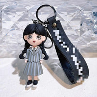 HKM-587155 Cute Cartoon Ring Doll Keychain for Car and Backpack Decoration - Silicone Rubber Pendant