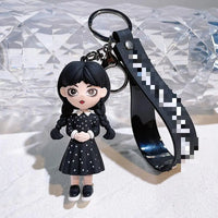 HKM-587155 Cute Cartoon Ring Doll Keychain for Car and Backpack Decoration - Silicone Rubber Pendant