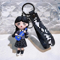 HKM-587155 Cute Cartoon Ring Doll Keychain for Car and Backpack Decoration - Silicone Rubber Pendant