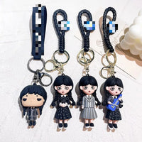 HKM-587155 Cute Cartoon Ring Doll Keychain for Car and Backpack Decoration - Silicone Rubber Pendant