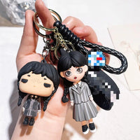 HKM-587155 Cute Cartoon Ring Doll Keychain for Car and Backpack Decoration - Silicone Rubber Pendant