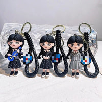 HKM-587155 Cute Cartoon Ring Doll Keychain for Car and Backpack Decoration - Silicone Rubber Pendant