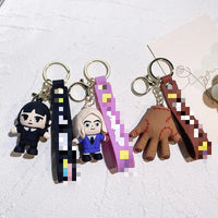 HKM-587155 Cute Cartoon Ring Doll Keychain for Car and Backpack Decoration - Silicone Rubber Pendant
